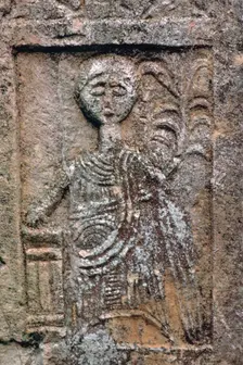 Detail of a gravestone in a sanctuary sacred to Saturn, 1st century