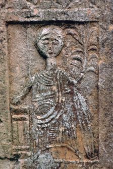 Detail of a gravestone in a sanctuary sacred to Saturn, 1st century