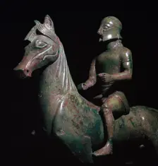 Detail of a Greek bronze of a horseman