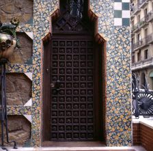 Detail of a door of the Vicens House, designed by Antoni Gaudí i Cornet (1852-1926)