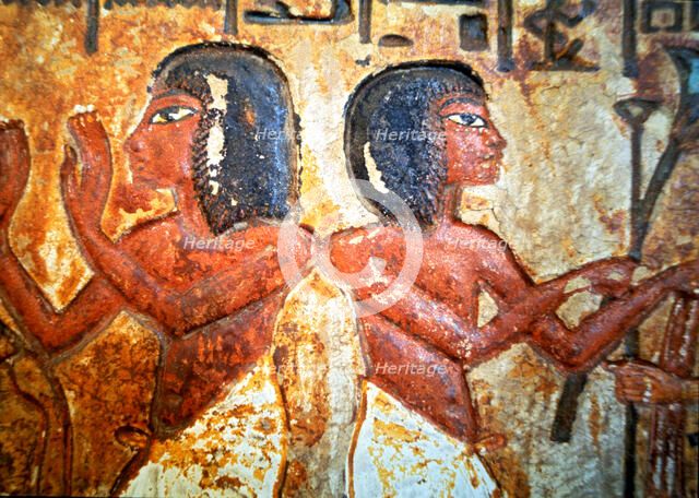 Detail of a familiar stela from a chapel of worship.