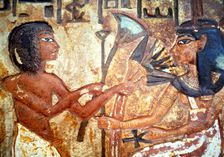 Detail of a familiar stele in a worship chapel