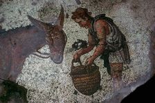 Detail of a floor mosaic in the Great Palace in Istanbul, 6th century