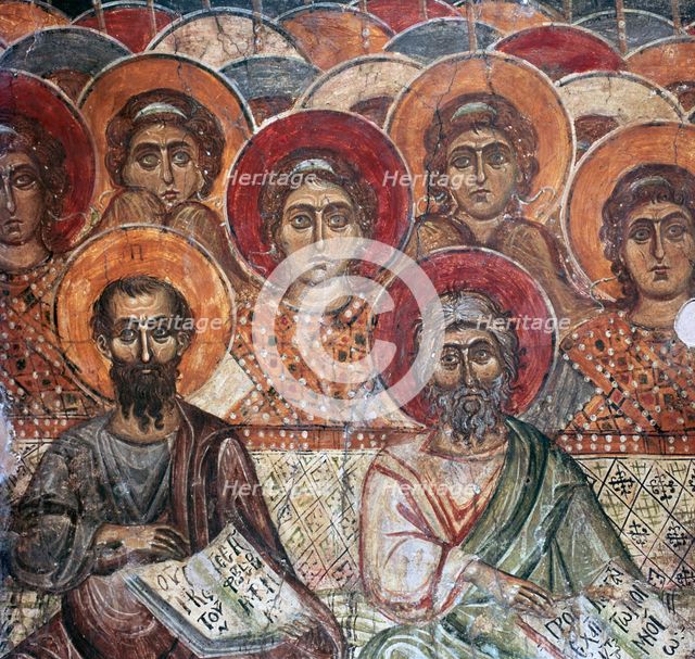 Detail of a fresco of Saints in Paradise, 13th century. Artist: Unknown