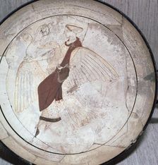 Detail of a kylix showing Aphrodite riding on a goose, 5th century BC. Artist: Pistoxenos painter