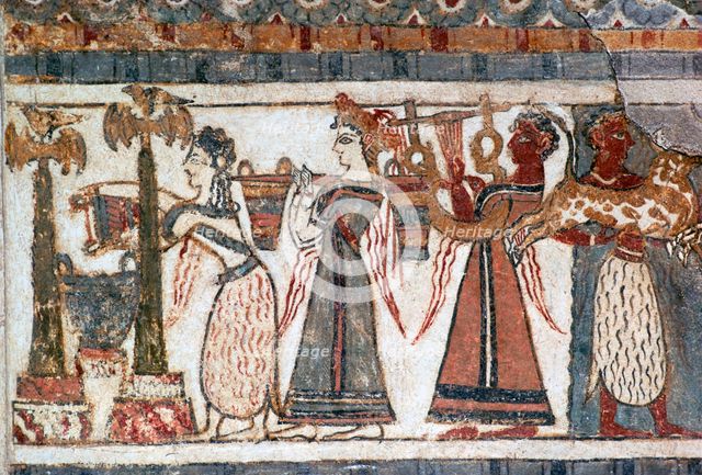 Detail of a Minoan sarcophagus from Crete. Artist: Unknown