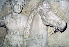 Detail of a sarcophagus showing a Roman officer