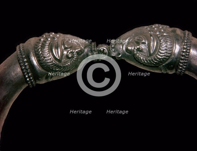 Detail of a Sassanian silver collar. Artist: Unknown