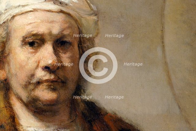 Detail of a self-portrait of Dutch painter Rembrandt van Rijn, c1665. Artist: Rembrandt Harmensz van Rijn.