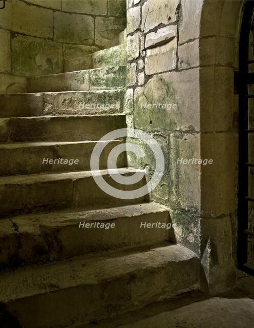 Detail of a spiral staircase, Old Wardour Castle, near Tisbury, Wiltshire, 2010. Artist: Historic England Staff Photographer.