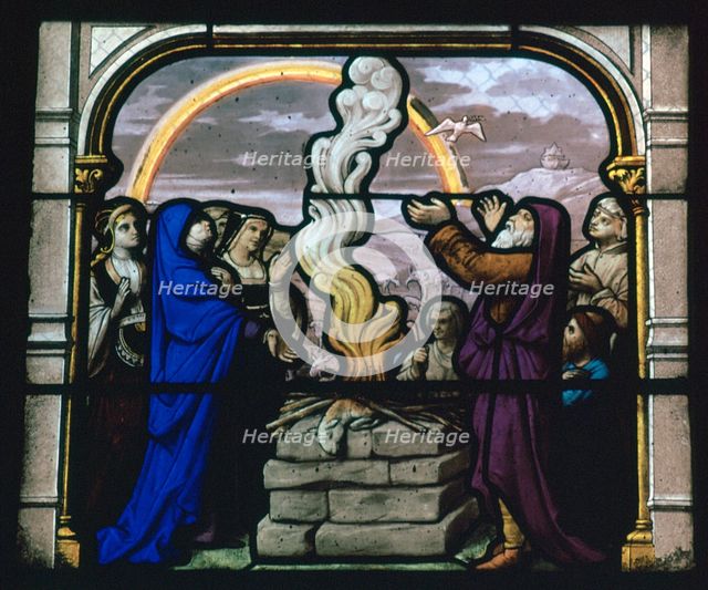 Detail of a stained glass window in Chartres, 19th century. Artist: Unknown