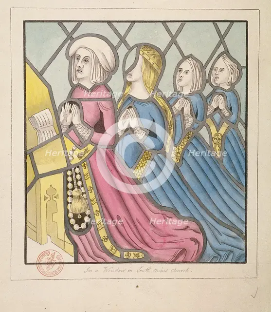 Detail of a stained glass window, St Giles, South Mimms, Hertfordshire, c1800. Artist: Anon