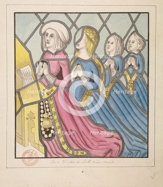 Detail of a stained glass window, St Giles, South Mimms, Hertfordshire, c1800. Artist: Anon
