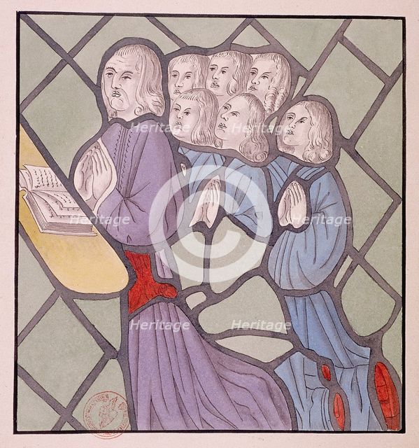 Detail of a stained glass window, St Giles, South Mimms, Hertfordshire, c1800. Artist: Anon