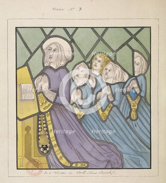 Detail of a stained glass window , St Giles, South Mimms, Hertfordshire, c1800. Artist: Anon