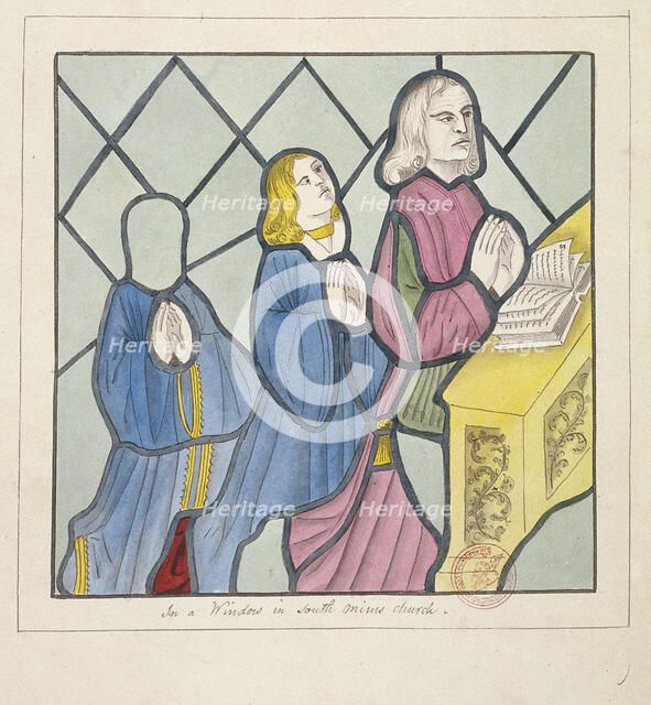 Detail of a stained glass window, St Giles, South Mimms, Hertfordshire, c1800. Artist: Anon