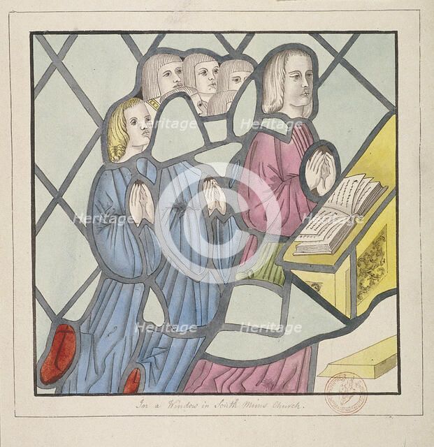 Detail of a stained glass window, St Giles, South Mimms, Hertfordshire, c1800. Artist: Anon