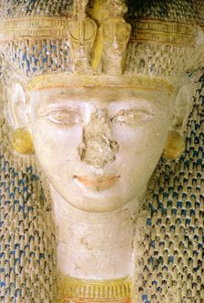 Detail of a statue of Meritamen, one of the wives of Rameses II, Cairo Museum, Egypt. Creator: Tony Evans