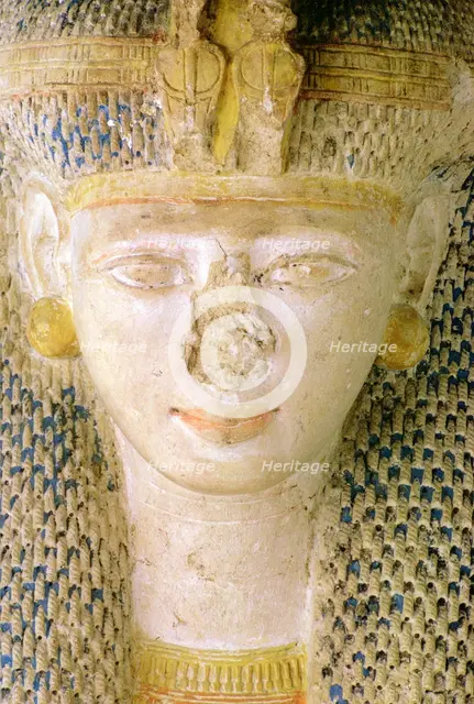 Detail of a statue of Meritamen, one of the wives of Rameses II, Cairo Museum, Egypt. Creator: Tony Evans.