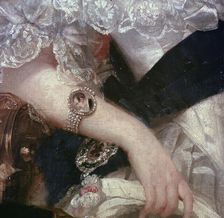 Detail of a portrait of Queen Victoria, 1841. Artist: Herbert Luther Smith