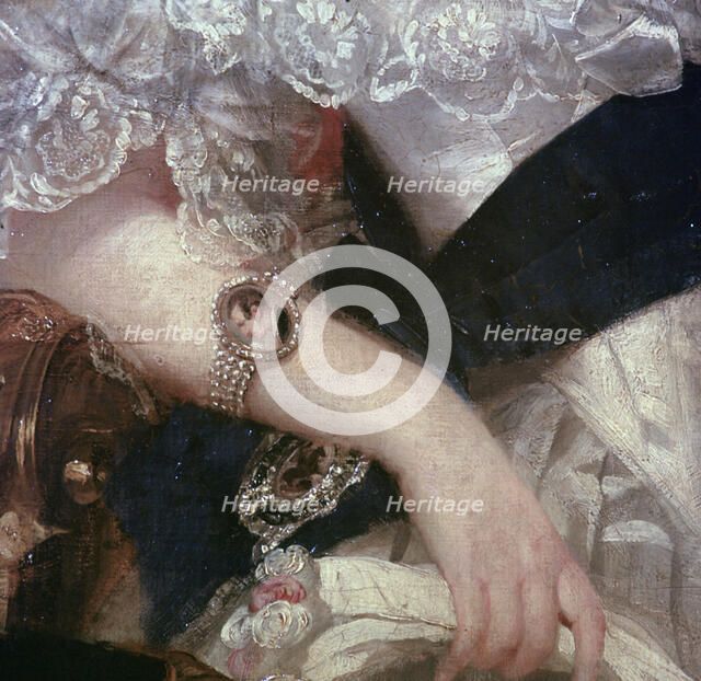 Detail of a portrait of Queen Victoria, 1841. Artist: Herbert Luther Smith.