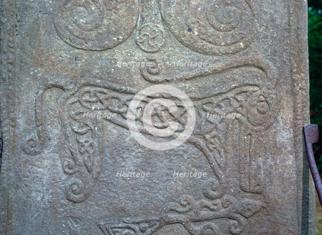 Detail of a Pictish carved stone showing the 'Pictish Beast' symbol, 6th century. Artist: Unknown