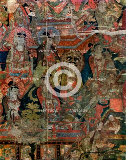 Detail of a picture of Paradise, Chinese, Tang dynasty, 618-907 (1925). Artist: Unknown