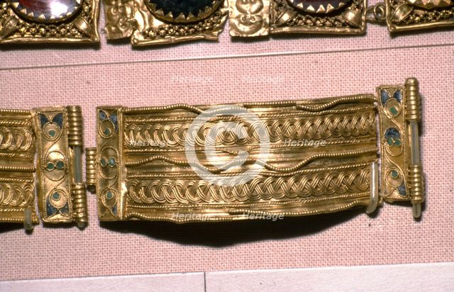 Detail of a Roman Gold Bracelet found at Newgrange, County Meath, 4th century.  Artist: Unknown.