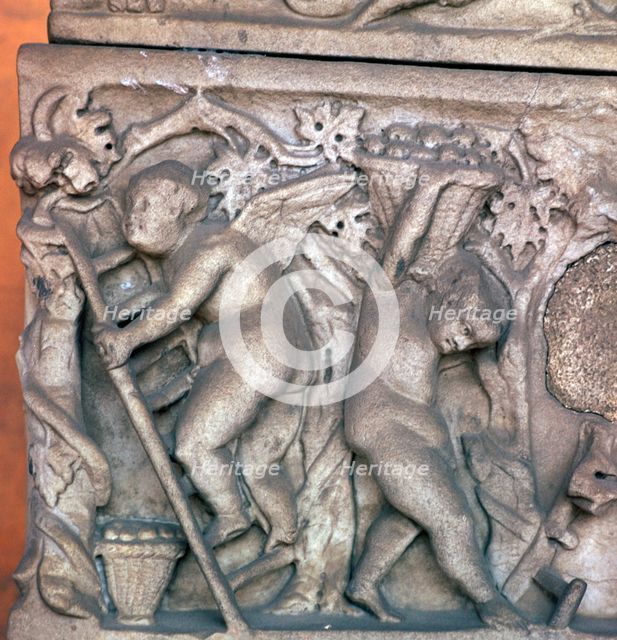 Detail of a Roman sarcophagus, 2nd century. Artist: Unknown