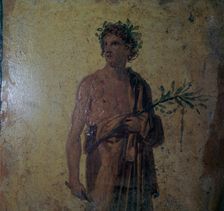 Detail of a Roman wall-painting showing a poet, 1st century