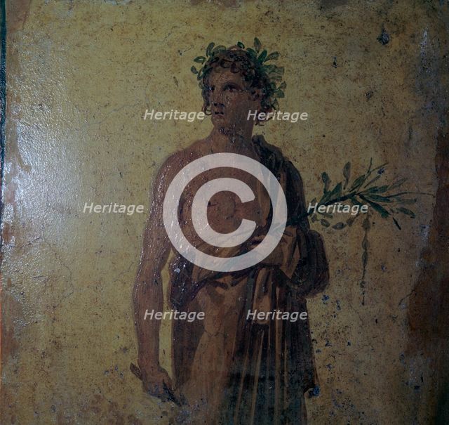 Detail of a Roman wall-painting showing a poet, 1st century. Artist: Unknown