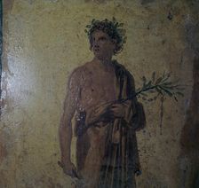Detail of a Roman wall-painting showing a poet, 1st century