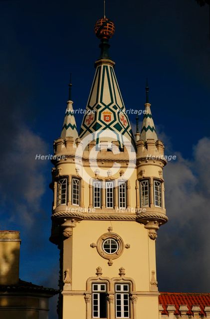 Detail of a tower, Town Hall, Sintra, Portugal, 1906-1909 (2008). Creator: Unknown.