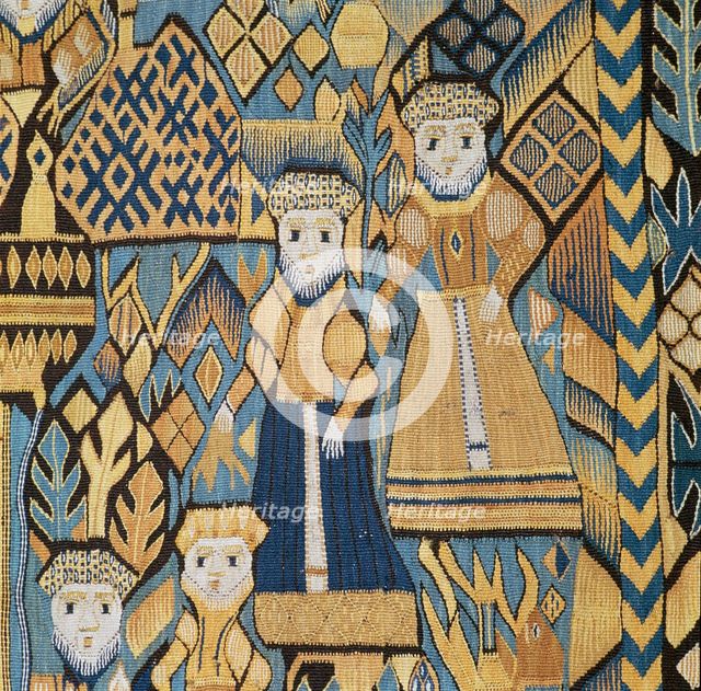 Detail of a tapestry showing Bathsheba and David, 17th century. Artist: Unknown