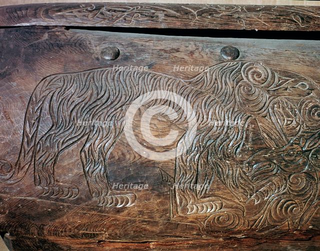Detail of a tiger on a Scythian sarcophagus. Artist: Unknown