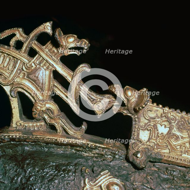 Detail of a Viking neck-yoke for a pair of horses, 10th century Artist: Unknown