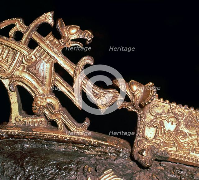 Detail of a viking neck-yoke for a pair of horses, 10th century. Artist: Unknown