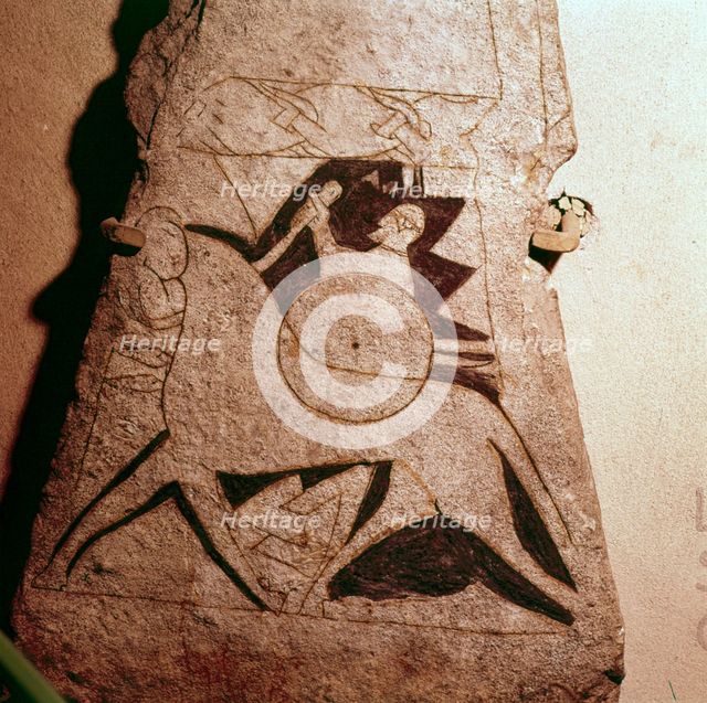 Detail of a Viking Horseman, Stela, Gotland, c8th century. Artist: Unknown.
