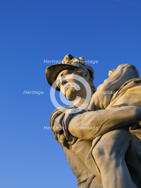 Detail of Aeneas and Anchises statue in the gardens of Wrest Park, Bedfordshire, 2010. Artist: Historic England Staff Photographer.