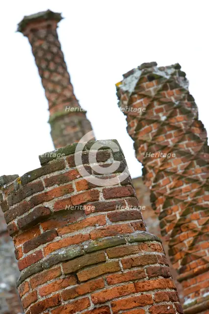 Detail of an ornate brick chimney, Framlingham Castle, Suffolk, c2000s(?). Artist: Historic England commissioned photographer.