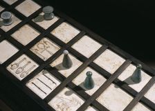 Detail of an ebony game-box with stand, Ancient Egyptian, 18th dynasty, c1333-1324 BC. Artist: Werner Forman