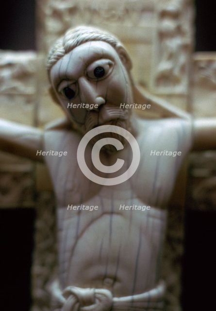 Detail of an ivory crucifix. Artist: Unknown