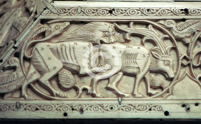 Detail of an Islamic ivory box, 11th century. Artist: Unknown