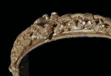 Detail of animal-style decoration on a gold Viking bracelet