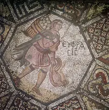 Detail of Byzantine Floor Mosaic at Great Palace, Istanbul, Reign of Justin, 565-575