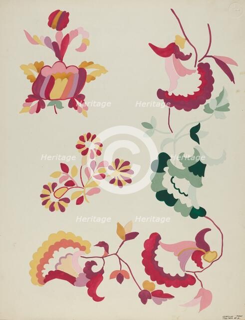 Detail of Bedspread Pattern, 1935/1942. Creator: Majel G. Claflin.