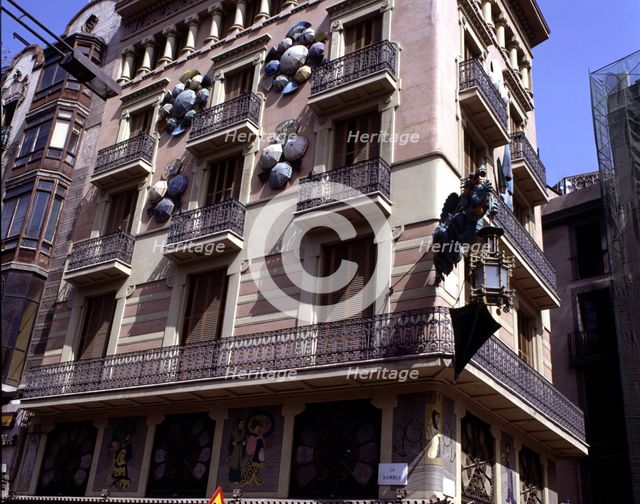 Detail of Bruno Cuadros House in Pla de l'Os on the Ramblas, 1883 by Josep Vilaseca i Casanoves.