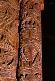 Detail of carving of Stave Church from Gol in Hallingdal, built c1200