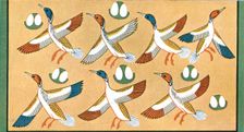 Detail of ceiling painting in the tomb of Aichesi Thebes, Egypt, (1928). Creator: Unknown