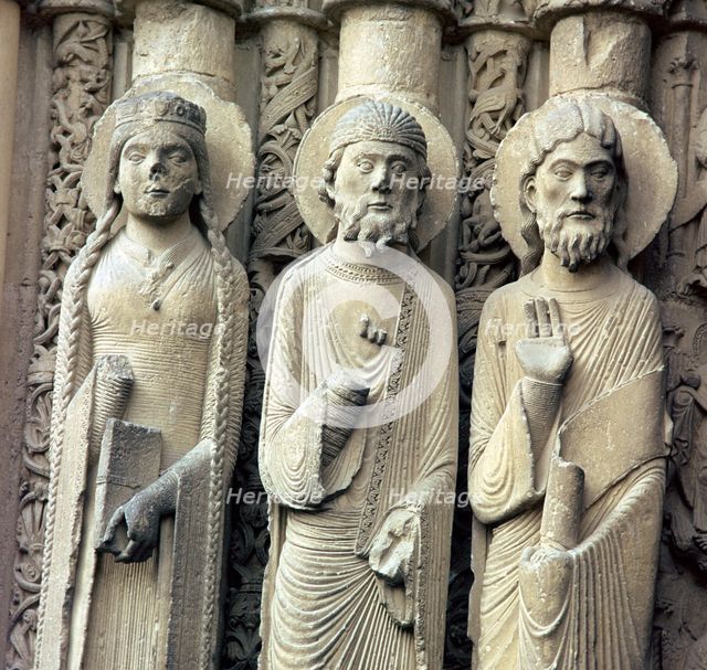 Detail of Chartres Cathedral, 12th century. Artist: Unknown